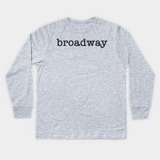 Broadway newsprint Kids Long Sleeve T-Shirt